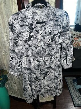 DEPRI Black & White Long Sleeve Women's Dress